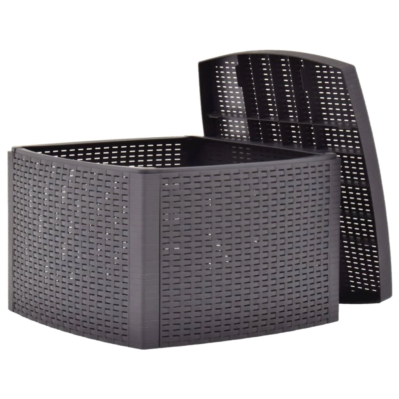 vidaXL galdiņš, 54x54x36,5 cm, pelēkbrūna plastmasa