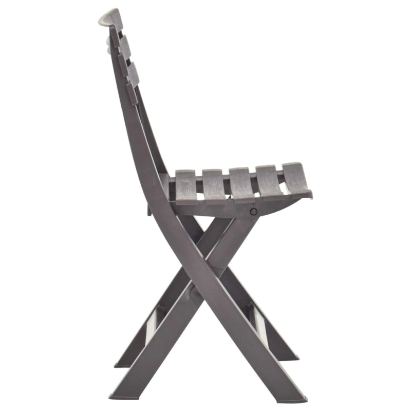 vidaXL saliekami dārza krēsli, 2 gab., pelēkbrūna plastmasa