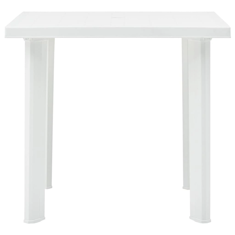 vidaXL dārza galds, balts, 80x75x72 cm, plastmasa