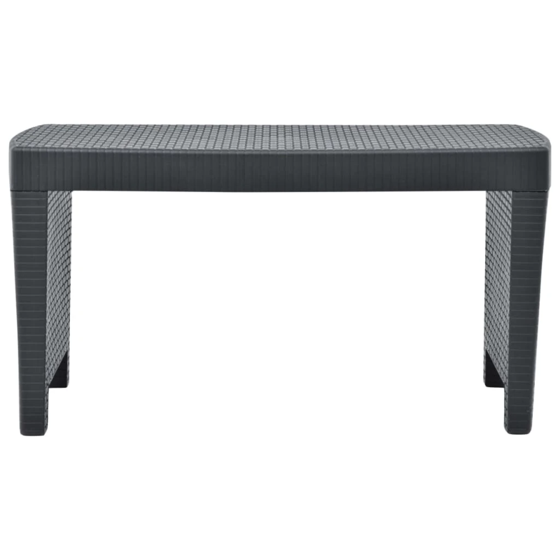 vidaXL 3-daļīgs dārza atpūtas mēbeļu komplekts, pelēka plastmasa