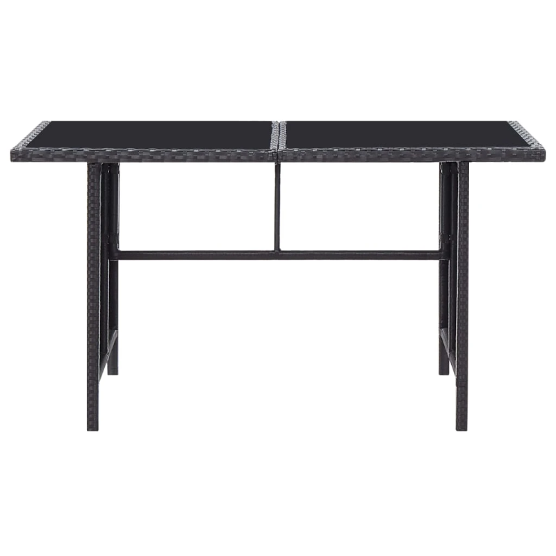 vidaXL 6-daļīgs dārza atpūtas mēbeļu komplekts ar matračiem, PE, melns