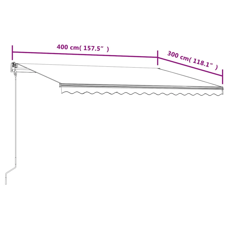 vidaXL izvelkama markīze, oranža ar brūnu, 400x300 cm, automātiska