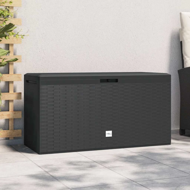 vidaXL dārza uzglabāšanas kaste, antracītpelēka, 114x47x60 cm