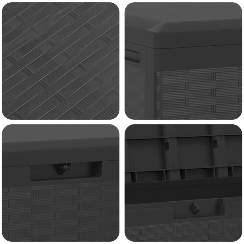 vidaXL dārza uzglabāšanas kaste, antracītpelēka, 114x47x60 cm