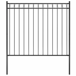 vidaXL dārza žogs, tērauds, 1,81x1,5 m, melns