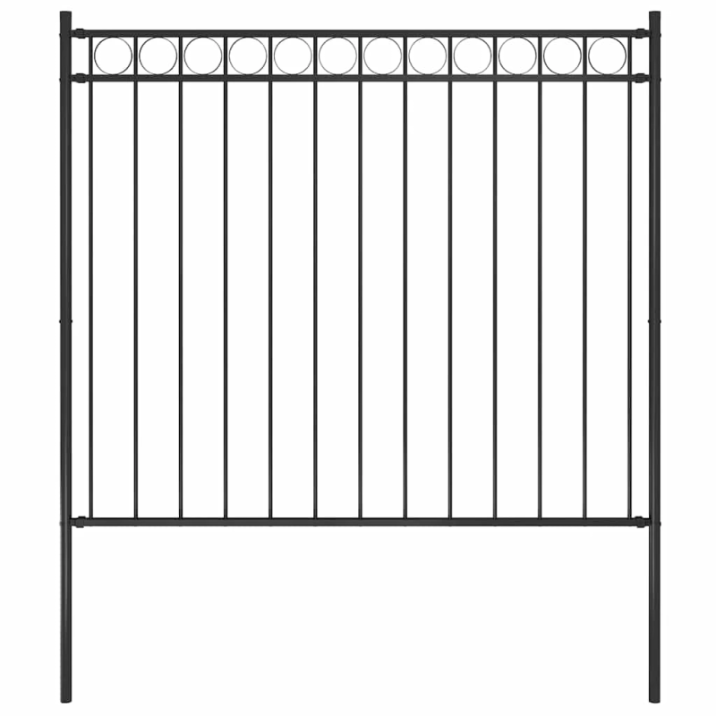 vidaXL dārza žogs, tērauds, 1,81x1,5 m, melns