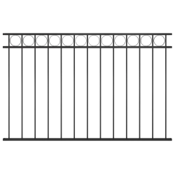 vidaXL žoga panelis, tērauds, 1,7x1 m, melns