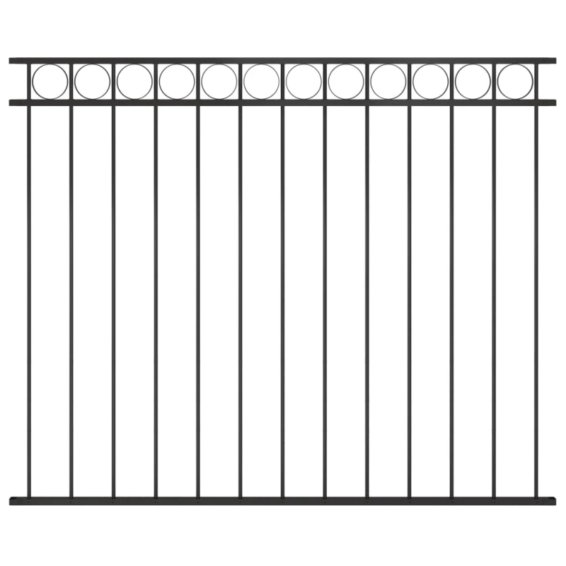 vidaXL žoga panelis, tērauds, 1,7x1,5 m, melns