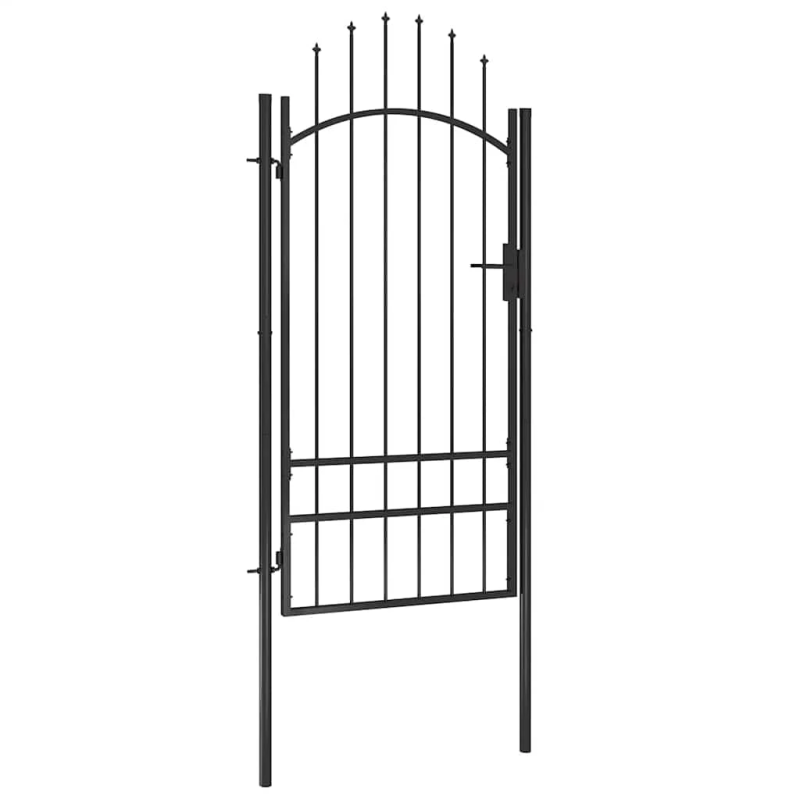 vidaXL dārza vārti, melni, 1x2,5 m, tērauds