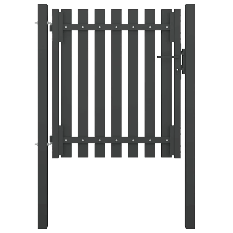 vidaXL dārza žoga vārti, tērauds, 100x75 cm, antracīta krāsā