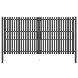 vidaXL dārza žoga vārti, tērauds, 400x200 cm, antracīta krāsā