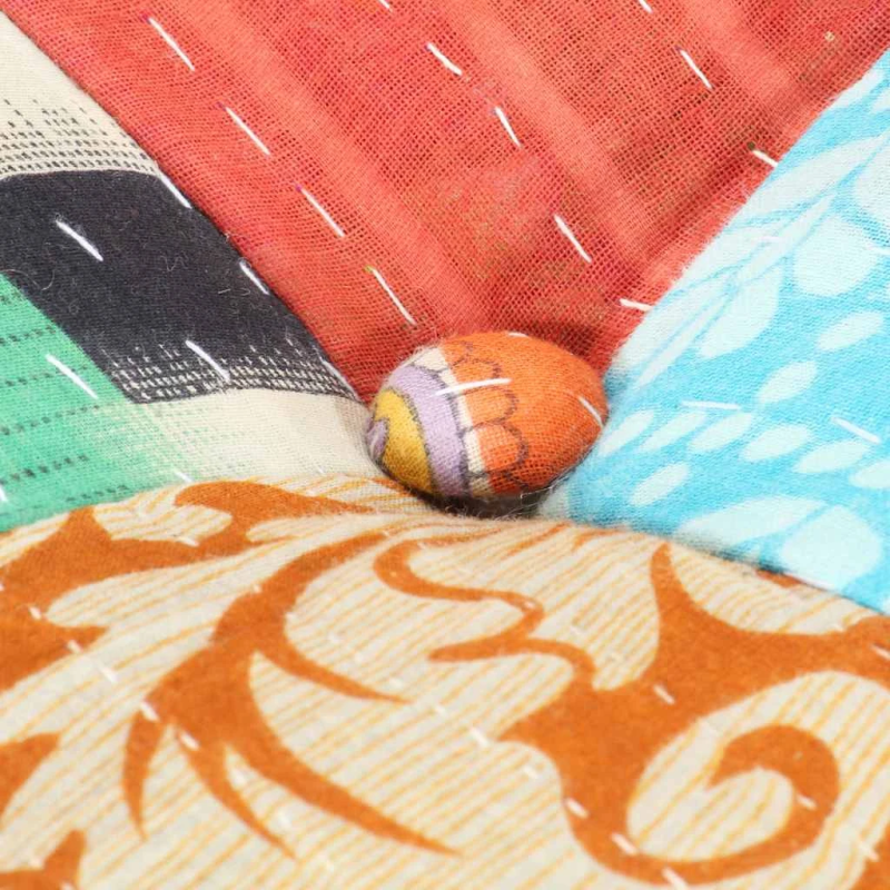 vidaXL pufs, 60x70x36 cm, tekstilmozaīka, audums