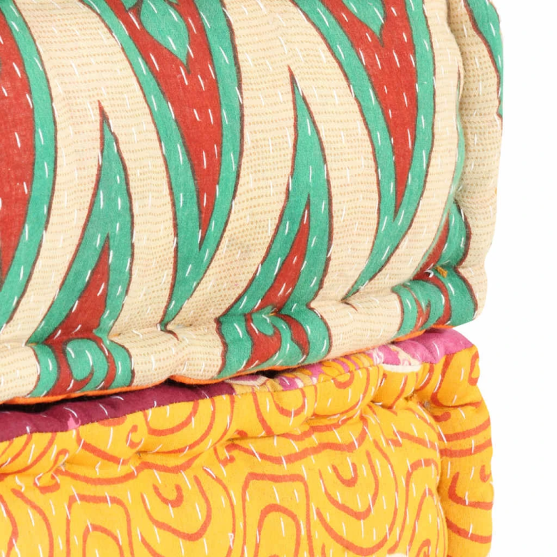 vidaXL pufs, 60x70x36 cm, tekstilmozaīka, audums