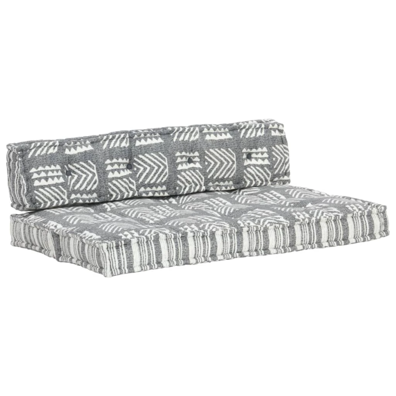 vidaXL palešu dīvānu spilvens, pelēks audums, tekstilmozaīka