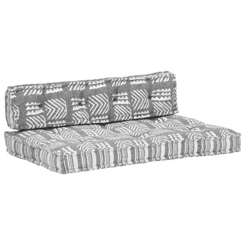 vidaXL palešu dīvānu spilvens, pelēks audums, tekstilmozaīka