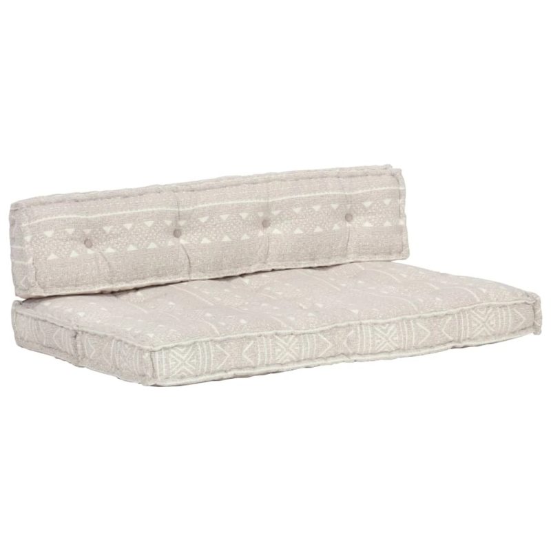 vidaXL palešu dīvānu spilvens, gaiši brūns audums, tekstilmozaīka