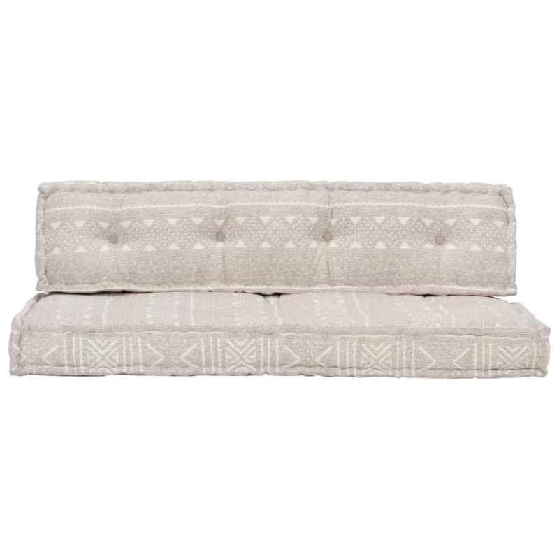 vidaXL palešu dīvānu spilvens, gaiši brūns audums, tekstilmozaīka