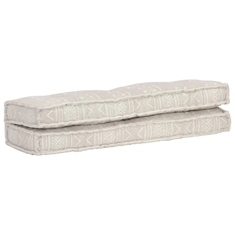 vidaXL palešu dīvānu spilvens, gaiši brūns audums, tekstilmozaīka