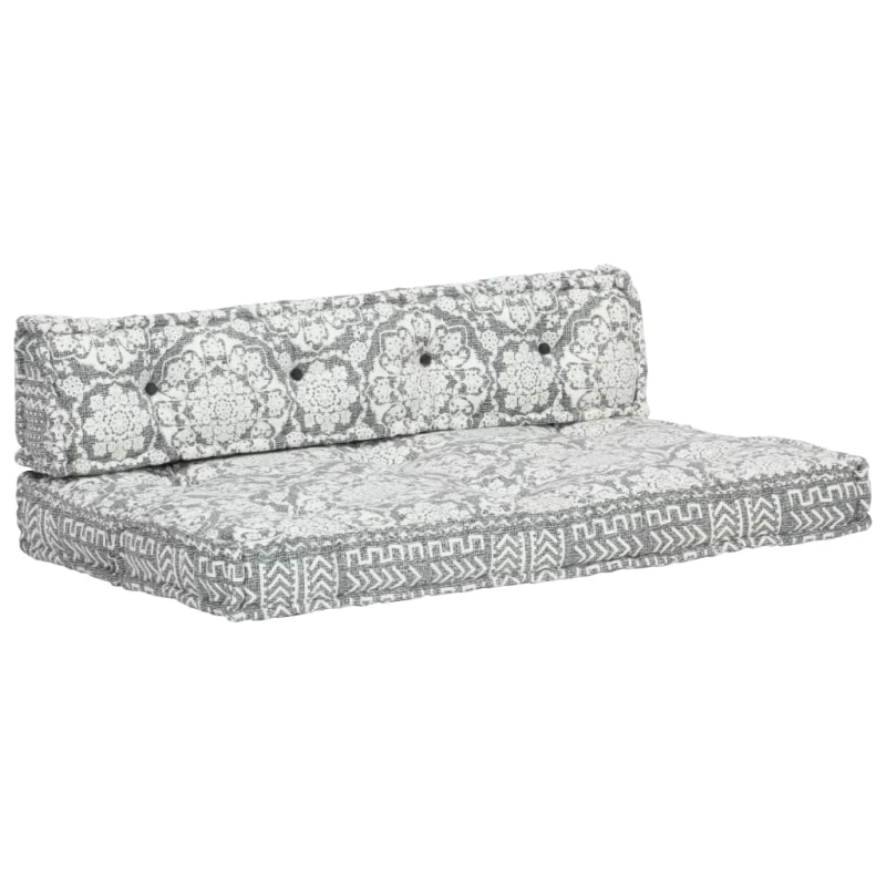 vidaXL palešu dīvānu spilvens, gaiši pelēks audums, tekstilmozaīka