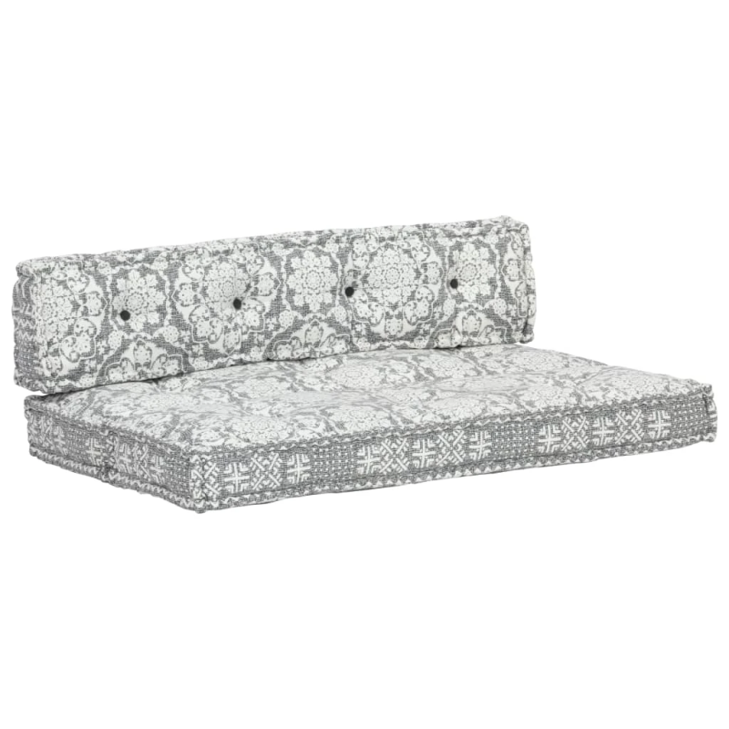 vidaXL palešu dīvānu spilvens, gaiši pelēks audums, tekstilmozaīka