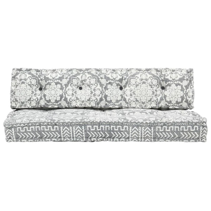 vidaXL palešu dīvānu spilvens, gaiši pelēks audums, tekstilmozaīka