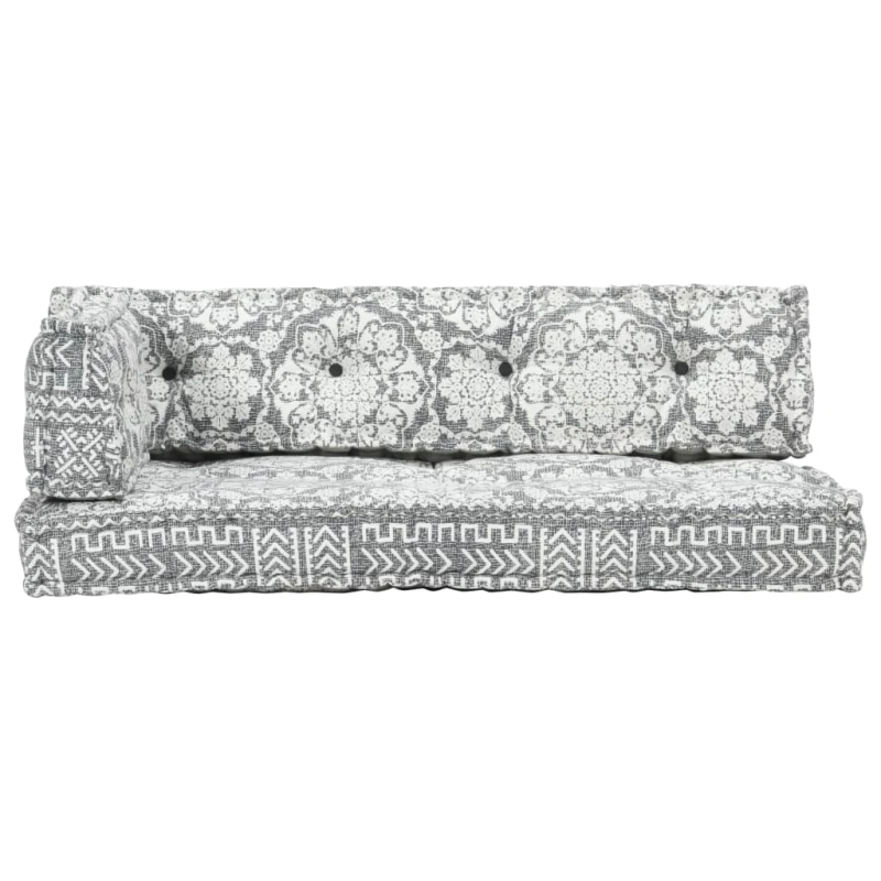 vidaXL palešu dīvānu spilvens, gaiši pelēks audums, tekstilmozaīka