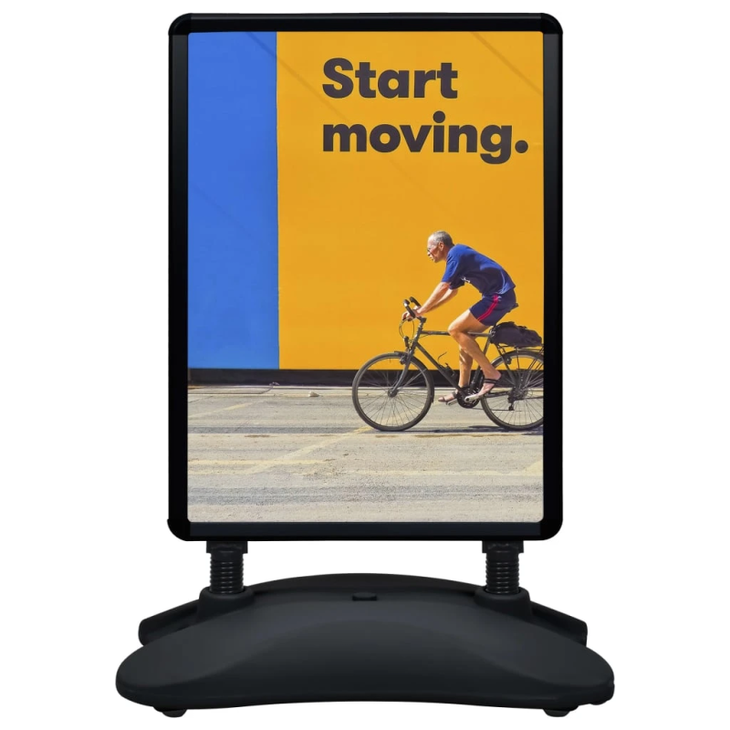 vidaXL A1 plakātu stends, melns, alumīnija sakausējums