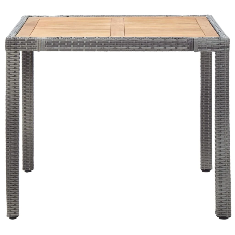 vidaXL 5-daļīgs dārza mēbeļu komplekts ar matračiem, PE pinums, pelēks