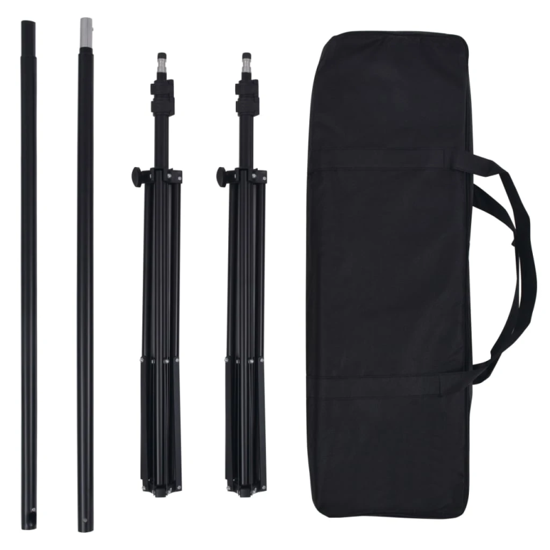 vidaXL fotostudijas komplekts - gaismas izkliedētāji un foni