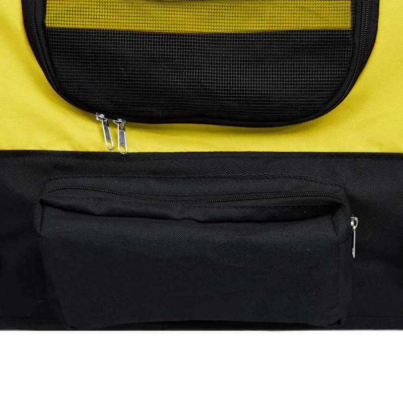 vidaXL mājdzīvnieku velo piekabe, skriešanas ratiņi, dzelteni ar melnu