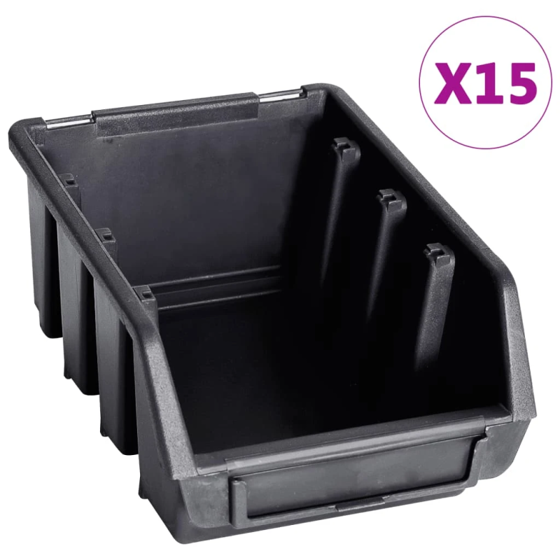 vidaXL 29-daļīgs sienas plaukts ar kastēm un paneļiem, melns, sarkans