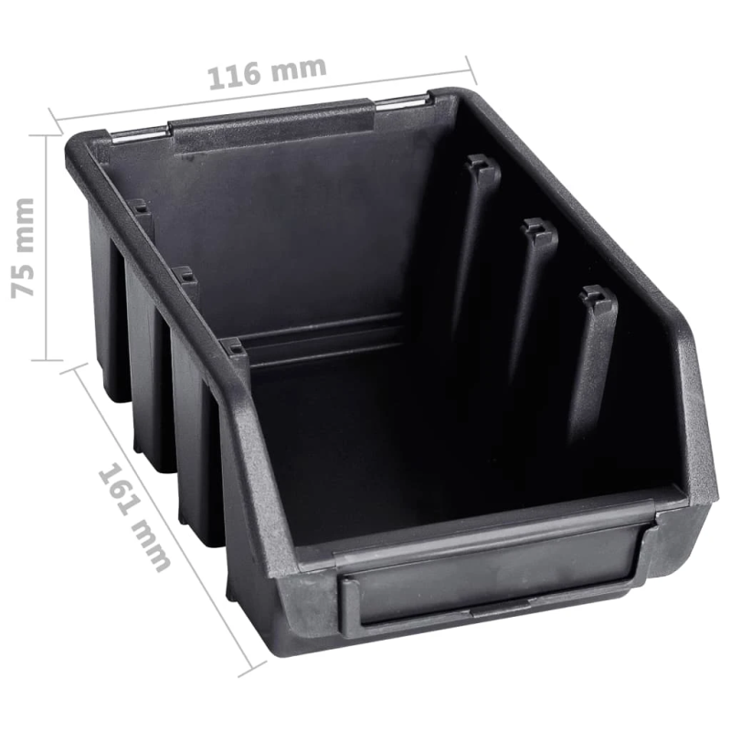 vidaXL 29-daļīgs sienas plaukts ar kastēm un paneļiem, melns, sarkans