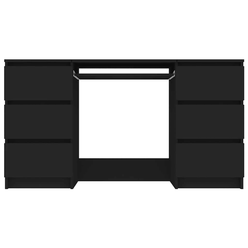 vidaXL rakstāmgalds, melns, 140x50x77 cm, inženierijas koks