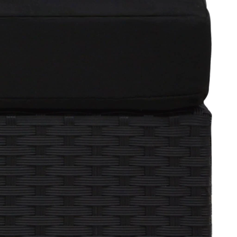 vidaXL vidējais moduļu dīvāns, melna PE rotangpalma