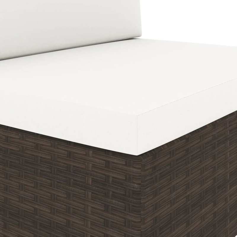 vidaXL moduļu dīvāns, trīsvietīgs, brūna PE rotangpalma