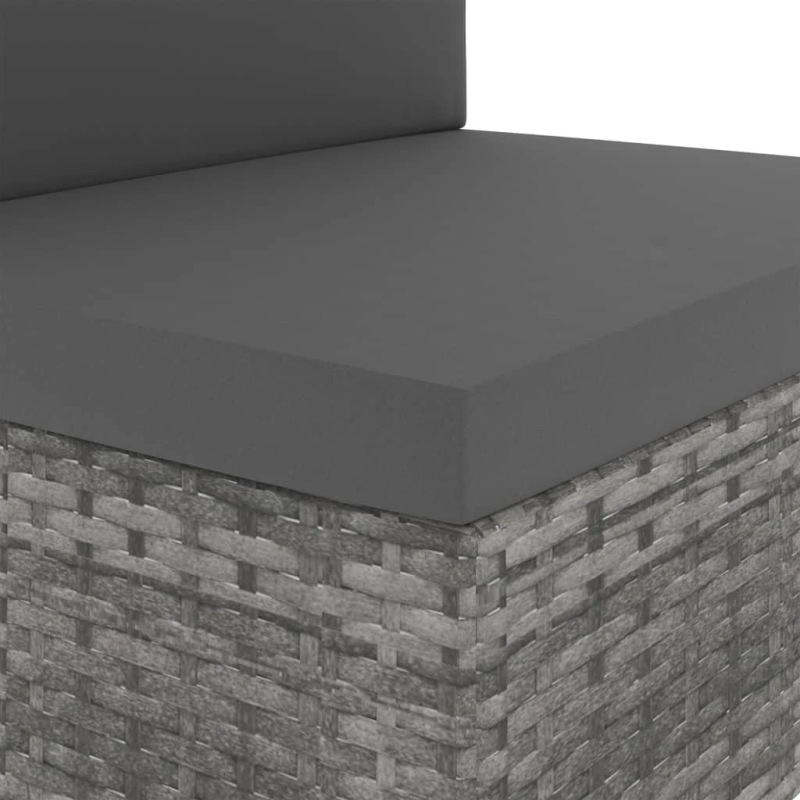 vidaXL 2-daļīgs dārza atpūtas mēbeļu komplekts, PE rotangpalma, pelēks