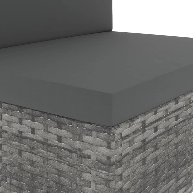 vidaXL moduļu dīvāns, divvietīgs, pelēka PE rotangpalma