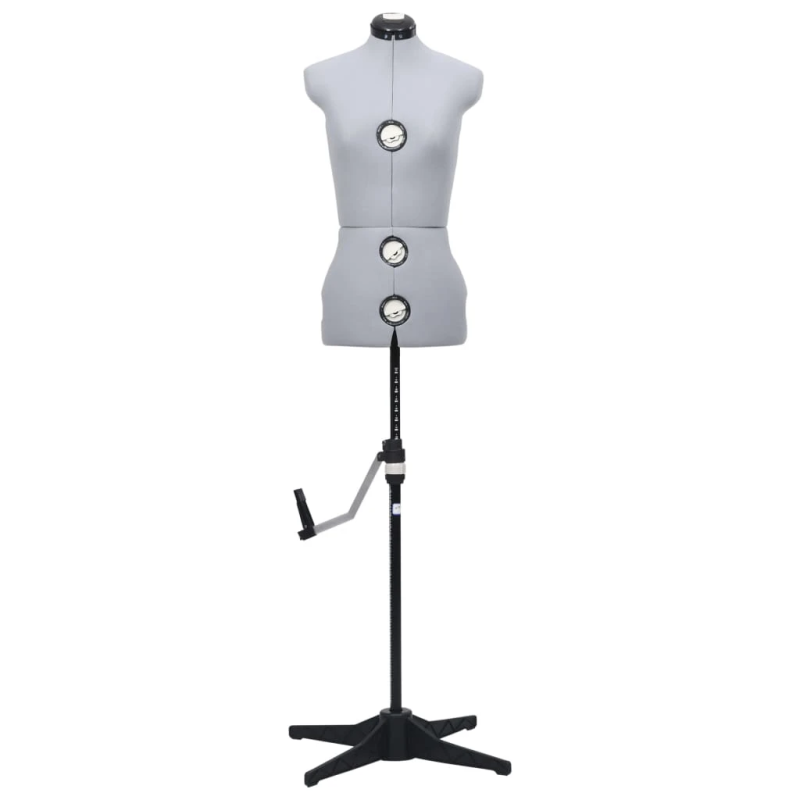 vidaXL sievietes manekens, regulējams, pelēks, S, 33-40