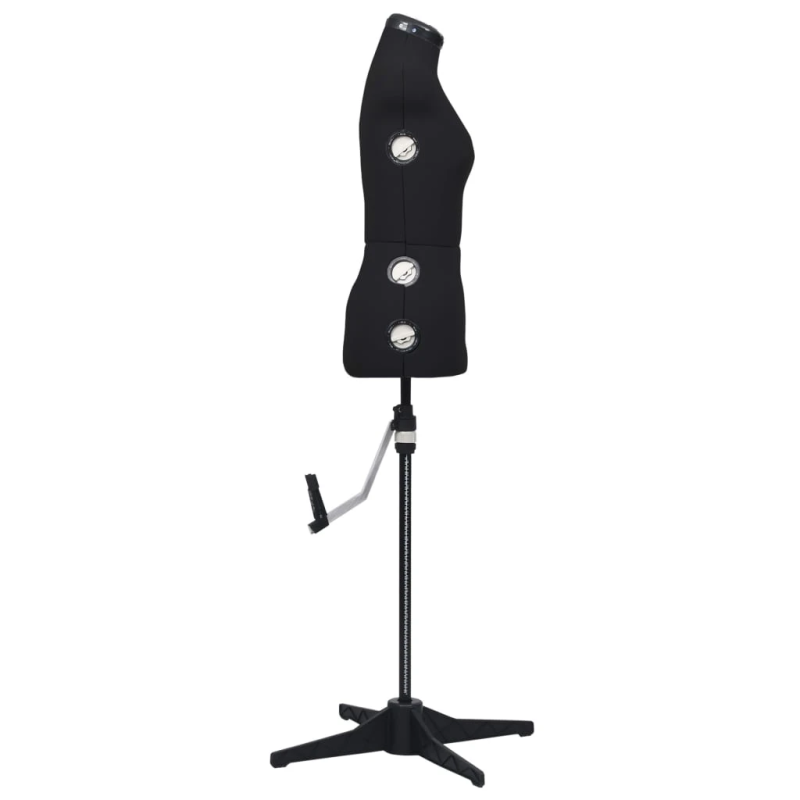 vidaXL sievietes manekens, regulējams, melns, S, 33-40