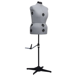 vidaXL sievietes manekens, regulējams, pelēks, L, 44-50