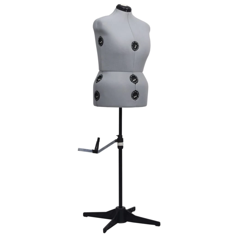 vidaXL sievietes manekens, regulējams, pelēks, L, 44-50