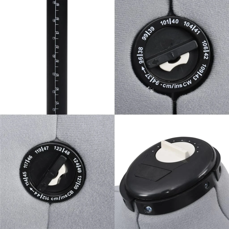 vidaXL sievietes manekens, regulējams, pelēks, L, 44-50