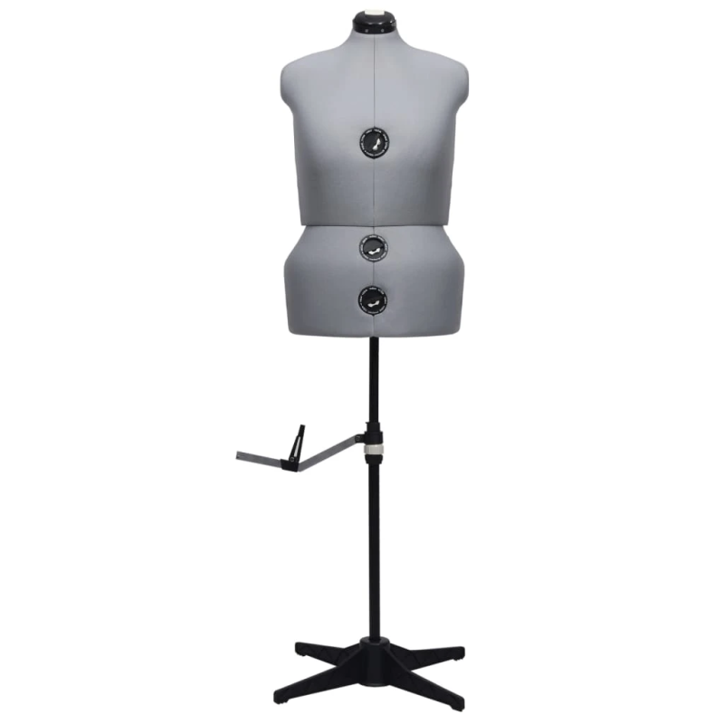 vidaXL sievietes manekens, regulējams, pelēks, L, 44-50