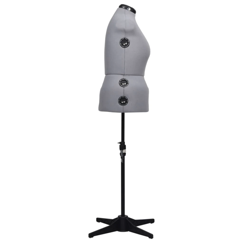 vidaXL sievietes manekens, regulējams, pelēks, L, 44-50