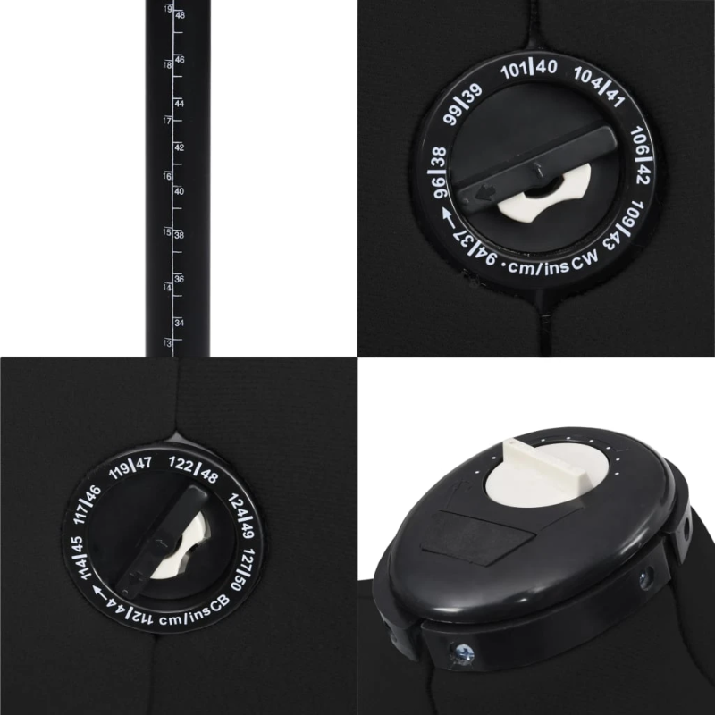 vidaXL sievietes manekens, regulējams, melns, L, 44-50