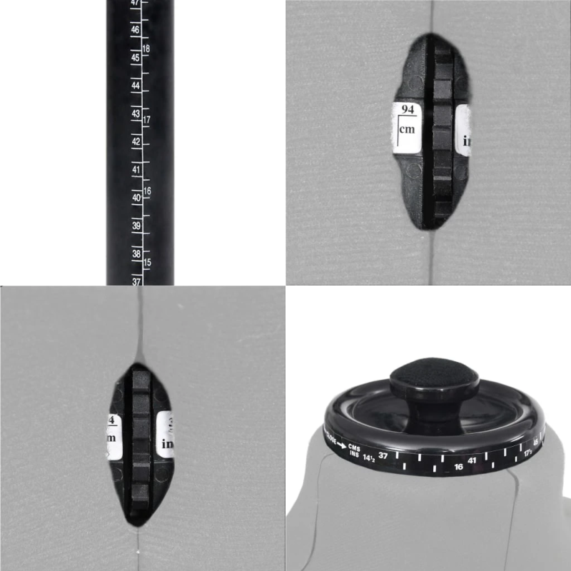 vidaXL vīriešu manekens, regulējams, pelēks, 37-45