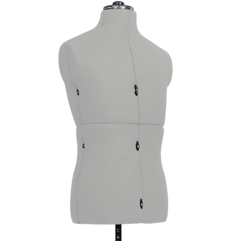 vidaXL vīriešu manekens, regulējams, pelēks, 37-45