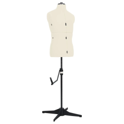 vidaXL vīriešu manekens, regulējams, krēmkrāsas, 37-45
