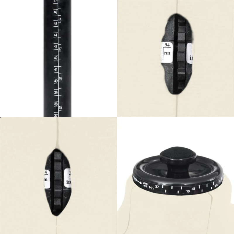 vidaXL vīriešu manekens, regulējams, krēmkrāsas, 37-45