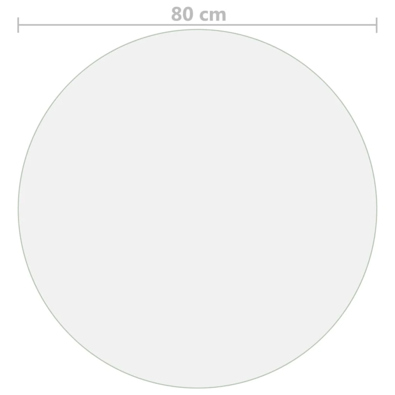 vidaXL galda aizsargsegums, caurspīdīgs, DIA80 cm, 2 mm, PVC